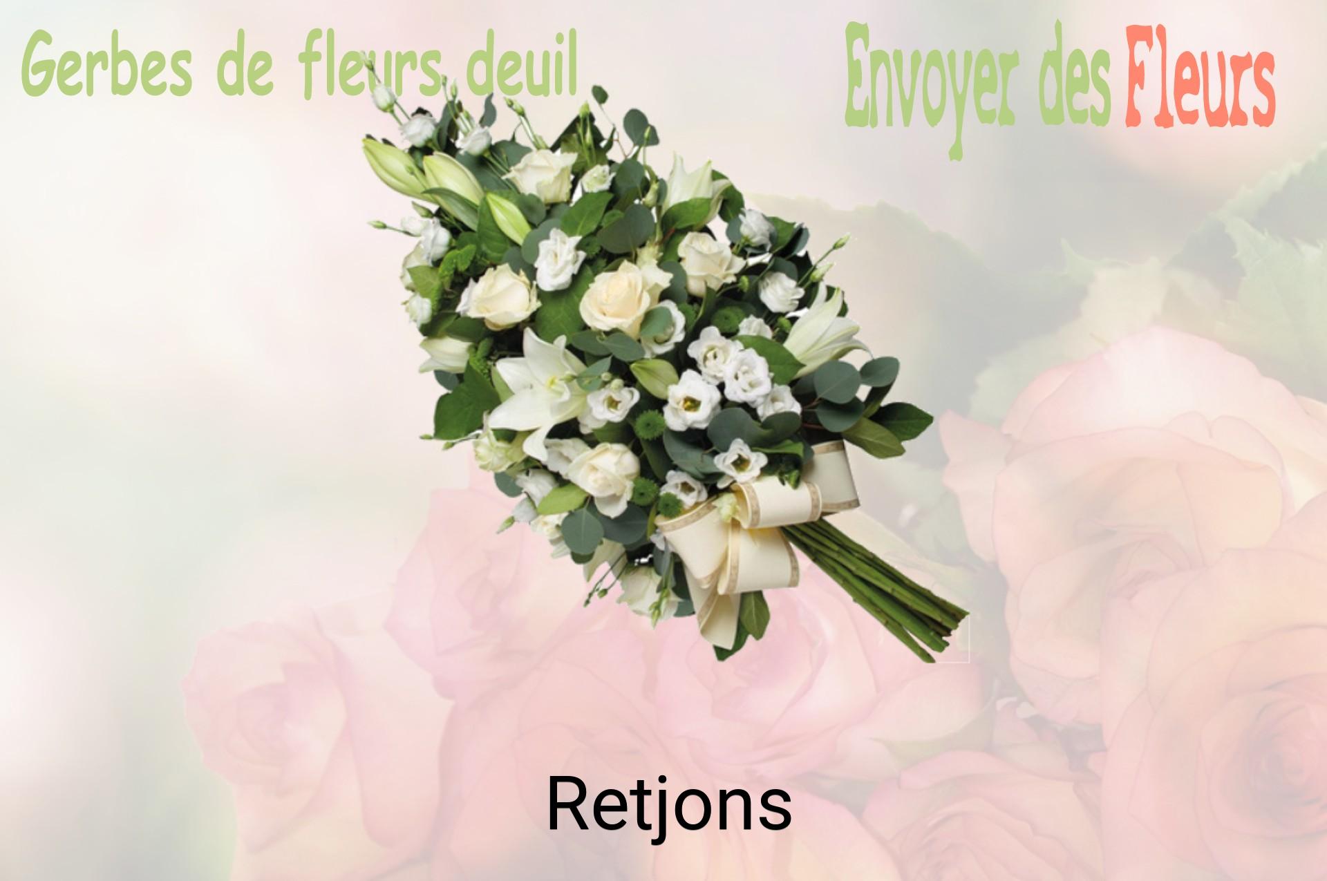 Gerbe de fleurs de deuil livrée à Retjons